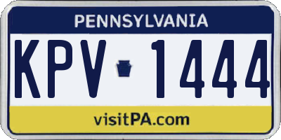 PA license plate KPV1444