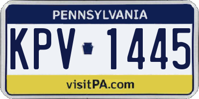 PA license plate KPV1445
