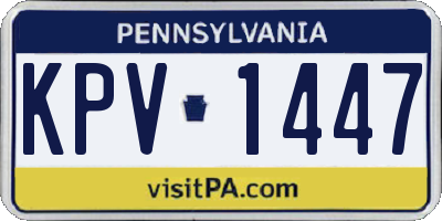 PA license plate KPV1447