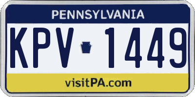 PA license plate KPV1449