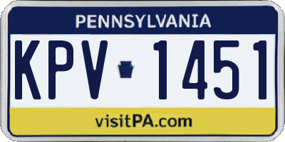 PA license plate KPV1451