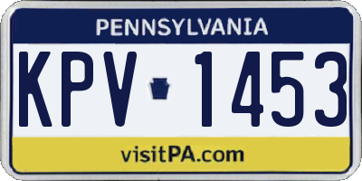 PA license plate KPV1453