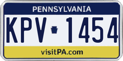 PA license plate KPV1454