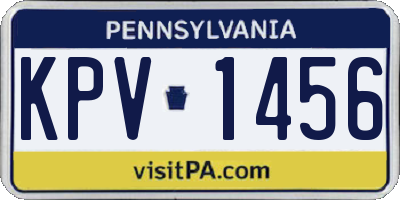 PA license plate KPV1456
