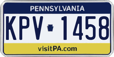 PA license plate KPV1458