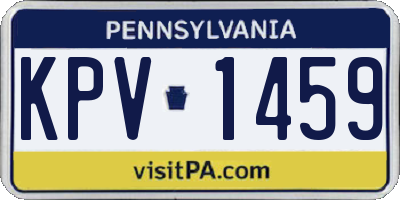 PA license plate KPV1459