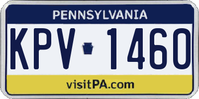 PA license plate KPV1460