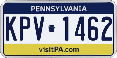 PA license plate KPV1462