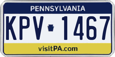 PA license plate KPV1467