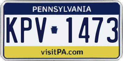 PA license plate KPV1473