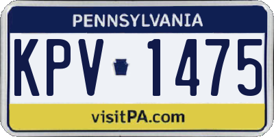 PA license plate KPV1475