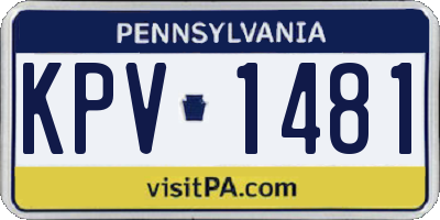 PA license plate KPV1481