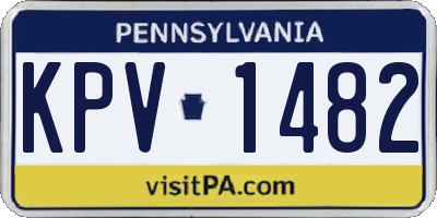 PA license plate KPV1482