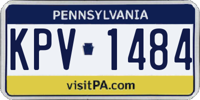 PA license plate KPV1484