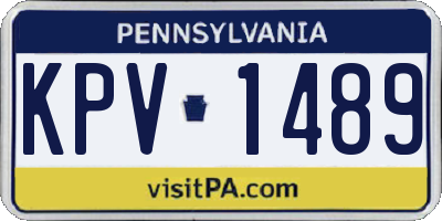 PA license plate KPV1489