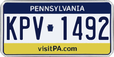 PA license plate KPV1492