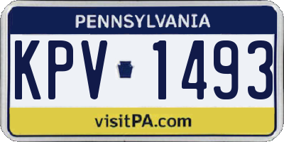 PA license plate KPV1493