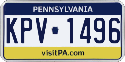 PA license plate KPV1496