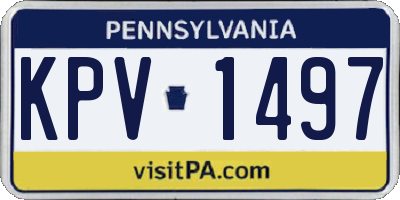 PA license plate KPV1497