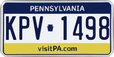 PA license plate KPV1498