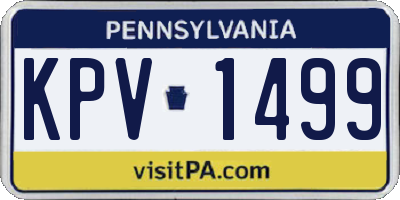 PA license plate KPV1499