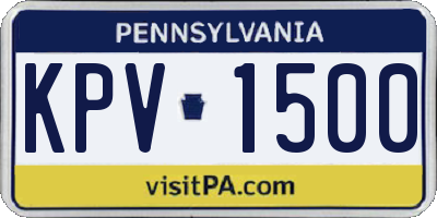 PA license plate KPV1500