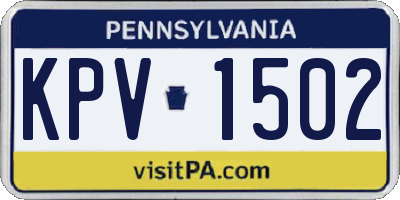 PA license plate KPV1502