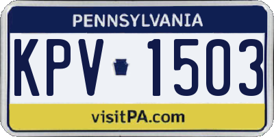 PA license plate KPV1503