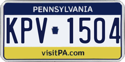 PA license plate KPV1504