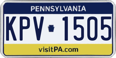 PA license plate KPV1505