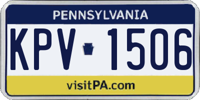 PA license plate KPV1506