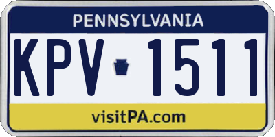 PA license plate KPV1511