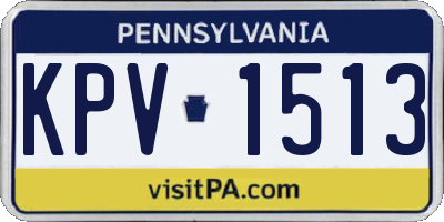 PA license plate KPV1513