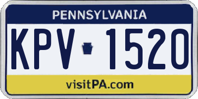 PA license plate KPV1520
