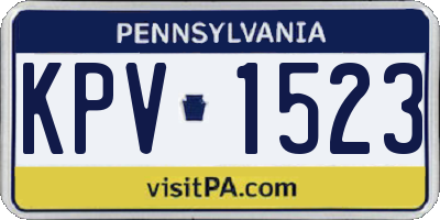PA license plate KPV1523