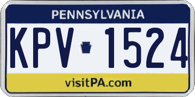 PA license plate KPV1524
