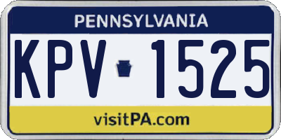 PA license plate KPV1525