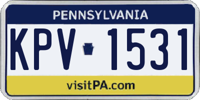 PA license plate KPV1531