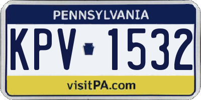 PA license plate KPV1532