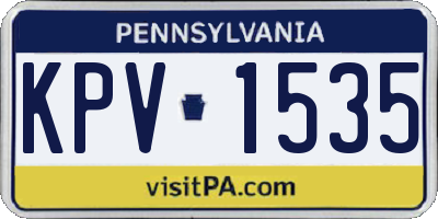 PA license plate KPV1535