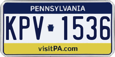 PA license plate KPV1536