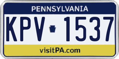 PA license plate KPV1537