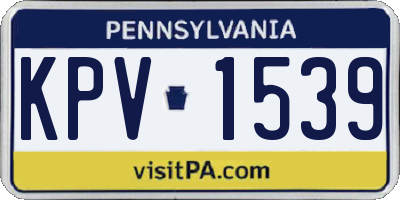 PA license plate KPV1539