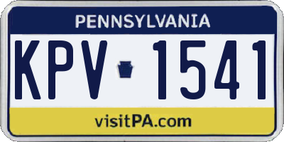 PA license plate KPV1541