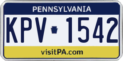 PA license plate KPV1542