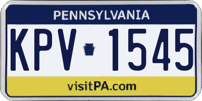 PA license plate KPV1545