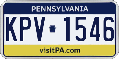PA license plate KPV1546