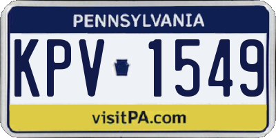 PA license plate KPV1549