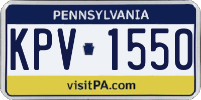 PA license plate KPV1550