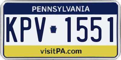 PA license plate KPV1551